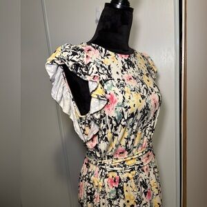 Lauren Ralph Lauren Dress Women’s Size 10 Floral Black White Pink Easter Spring